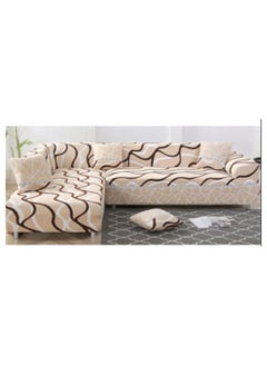 KUYING Wavy Lines Pattern Non-Slip Sofa Cover With Cushion Cover Free 