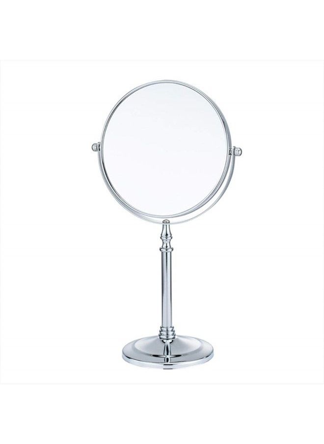 fcya - Makeup Mirror,Magnifying Mirror 1/20X Magnification, Large Table top Two-Sided Swivel Vanity Mirror, Chrome FinishStyle 1-8 inches - Image 1