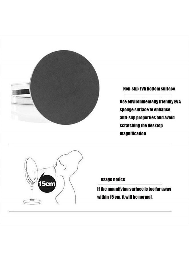 fcya - Makeup Mirror,Magnifying Mirror 1/20X Magnification, Large Table top Two-Sided Swivel Vanity Mirror, Chrome FinishStyle 1-8 inches - Image 1