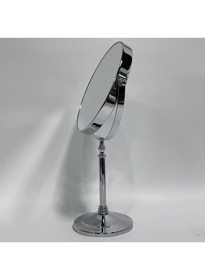 fcya - Makeup Mirror,Magnifying Mirror 1/20X Magnification, Large Table top Two-Sided Swivel Vanity Mirror, Chrome FinishStyle 1-8 inches - Image 1
