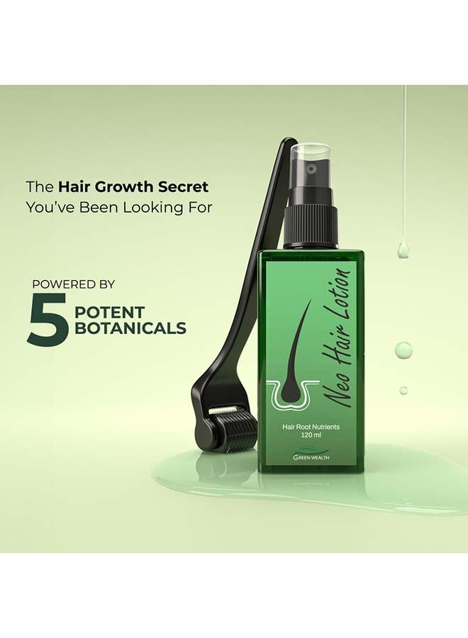 Green Wealth Neo Hair Lotion for Hair Loss Treatment | Hair Regrowth | Thinning, Bald Spots & Hair Fall | Trusted Formula with Ginseng, Saw Palmetto & Horsetail | 120ml - Image 2