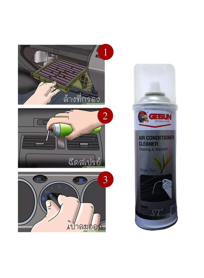 GETSUN Car Air Cleaner Air Conditioner Cleaner Foam Reduce Musty Smell Create Fragrance Clean Reduce Dust & Dirt 500 ml