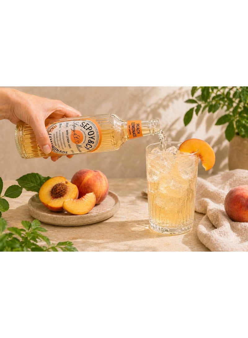 Sepoy & Co Peach Lemonade Low Calorie Sparkling Drink, 4 x 200 ml - Image 5