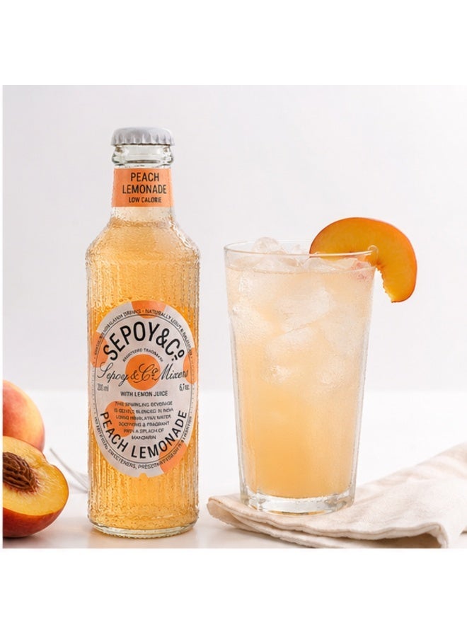 Sepoy & Co Peach Lemonade Low Calorie Sparkling Drink, 4 x 200 ml - Image 3