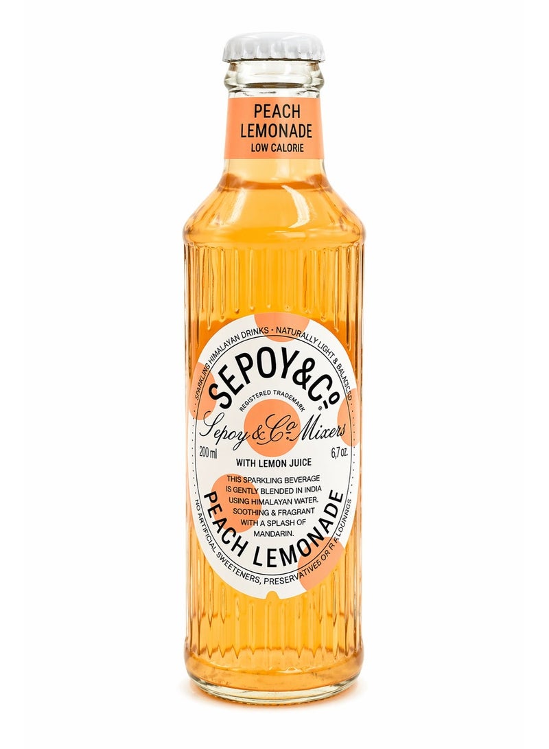 Sepoy & Co Peach Lemonade Low Calorie Sparkling Drink, 4 x 200 ml - Image 2