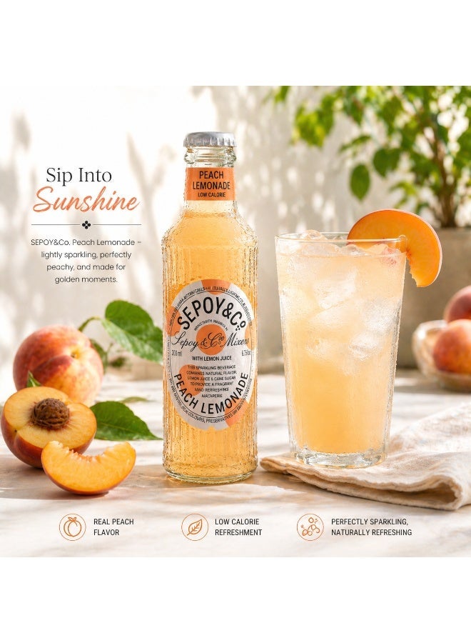 Sepoy & Co Peach Lemonade Low Calorie Sparkling Drink, 4 x 200 ml - Image 4