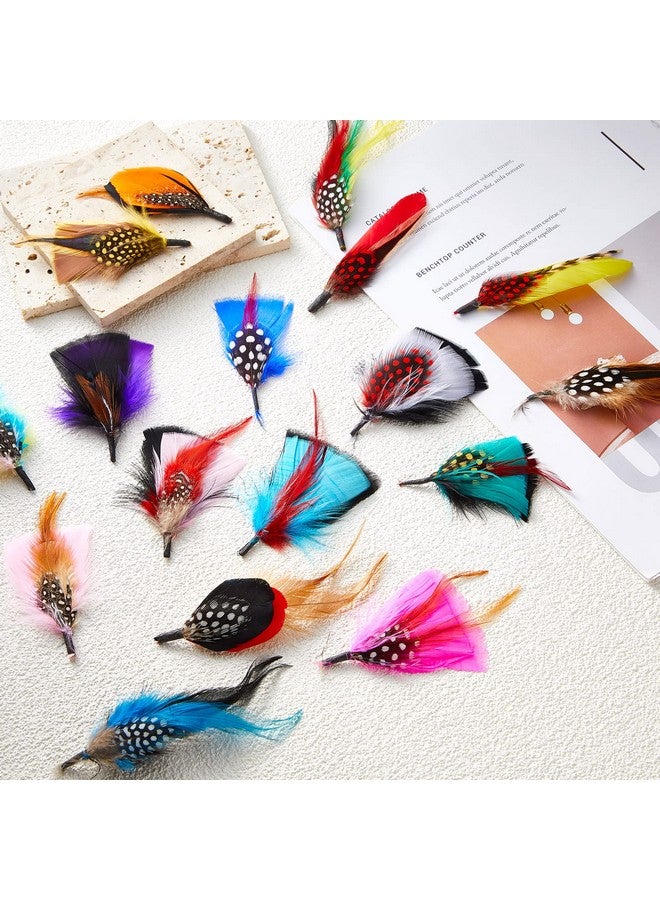 كينينج 39 قطعة من ريش القبعة، ريش متنوع للقبعات، ريش حقيقي ملون DIY بها بنفسك، زينة عيد الميلاد للرجال والنساء تقريبًا. 8 10 سم - Image 3