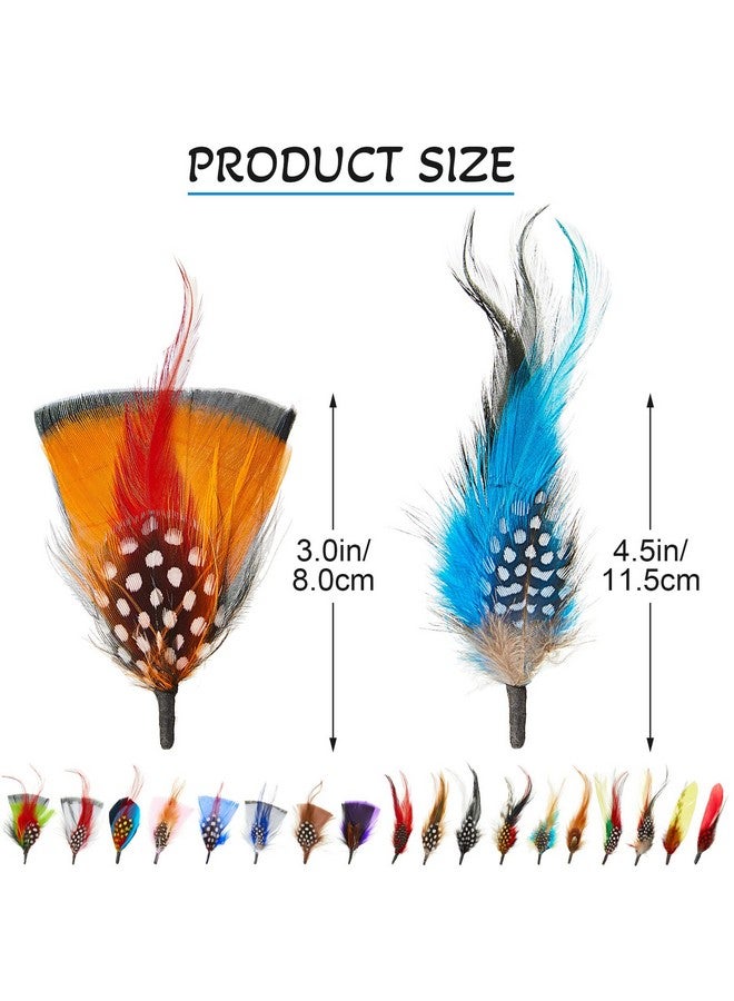 كينينج 39 قطعة من ريش القبعة، ريش متنوع للقبعات، ريش حقيقي ملون DIY بها بنفسك، زينة عيد الميلاد للرجال والنساء تقريبًا. 8 10 سم - Image 2