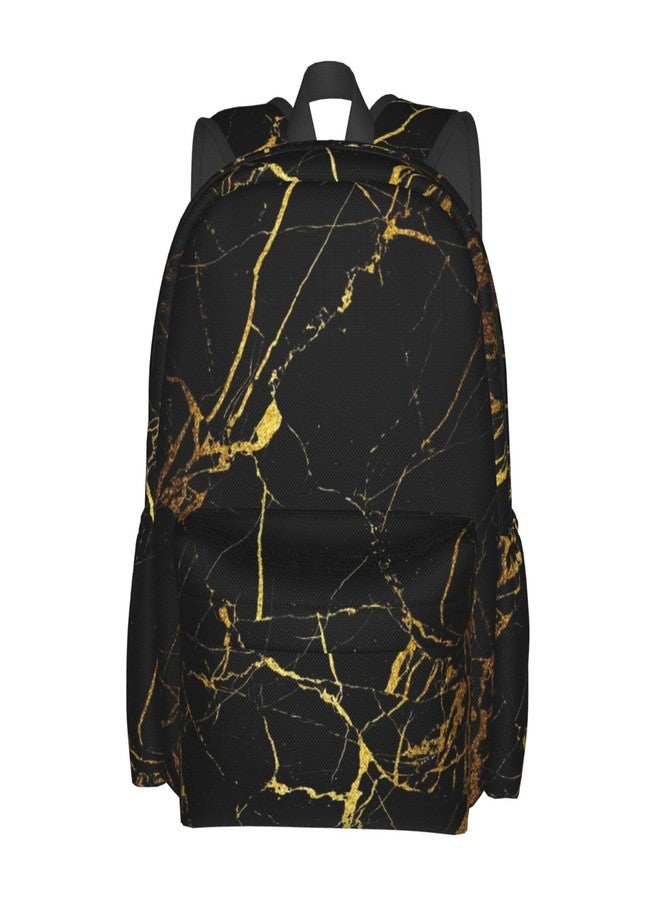 MOLIAN Black Gold Marble Stylish Backpack With Adjustable Padded Shoulder Straps Daypacks For Girls College Travel - Image 1