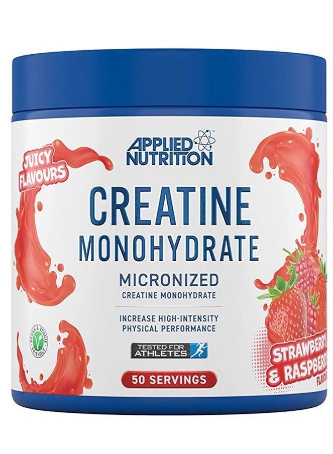 Applied Nutrition Creatine Monohydrate Micronized Strawberry Raspberry 250g, Sports Nutrition Creatine Powder, Vegan, Sugar Free, Fat Free, Gluten Free, Lactose Free, Soy Free, No Artificial Colours - Image 1