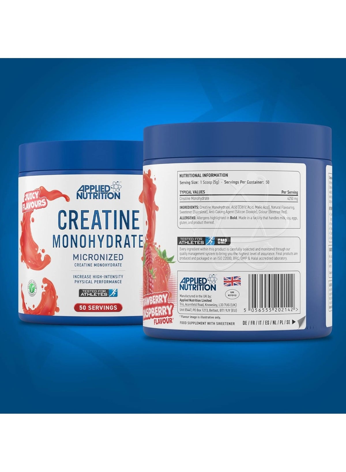 Creatine Monohydrate Micronized, Strawberry And Raspberry, 250 Gm