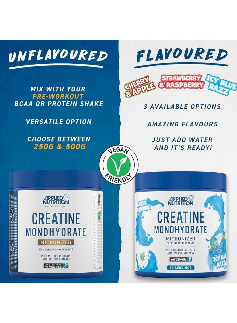 Applied Nutrition Creatine Monohydrate Micronized Strawberry Raspberry 250g, Sports Nutrition Creatine Powder, Vegan, Sugar Free, Fat Free, Gluten Free, Lactose Free, Soy Free, No Artificial Colours - Image 3