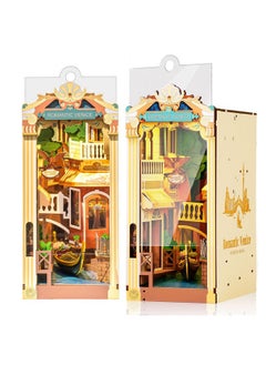 Rolife Diy Book Nook Kits For Adults 3D Wooden Puzzle-Bookshelf Insert Booknook-Miniature Kit-Gifts For Boys Girls (Romantic Venice)  - Image 1