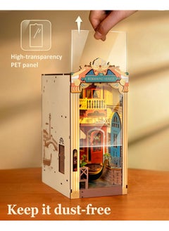Rolife Diy Book Nook Kits For Adults 3D Wooden Puzzle-Bookshelf Insert Booknook-Miniature Kit-Gifts For Boys Girls (Romantic Venice)  - Image 3