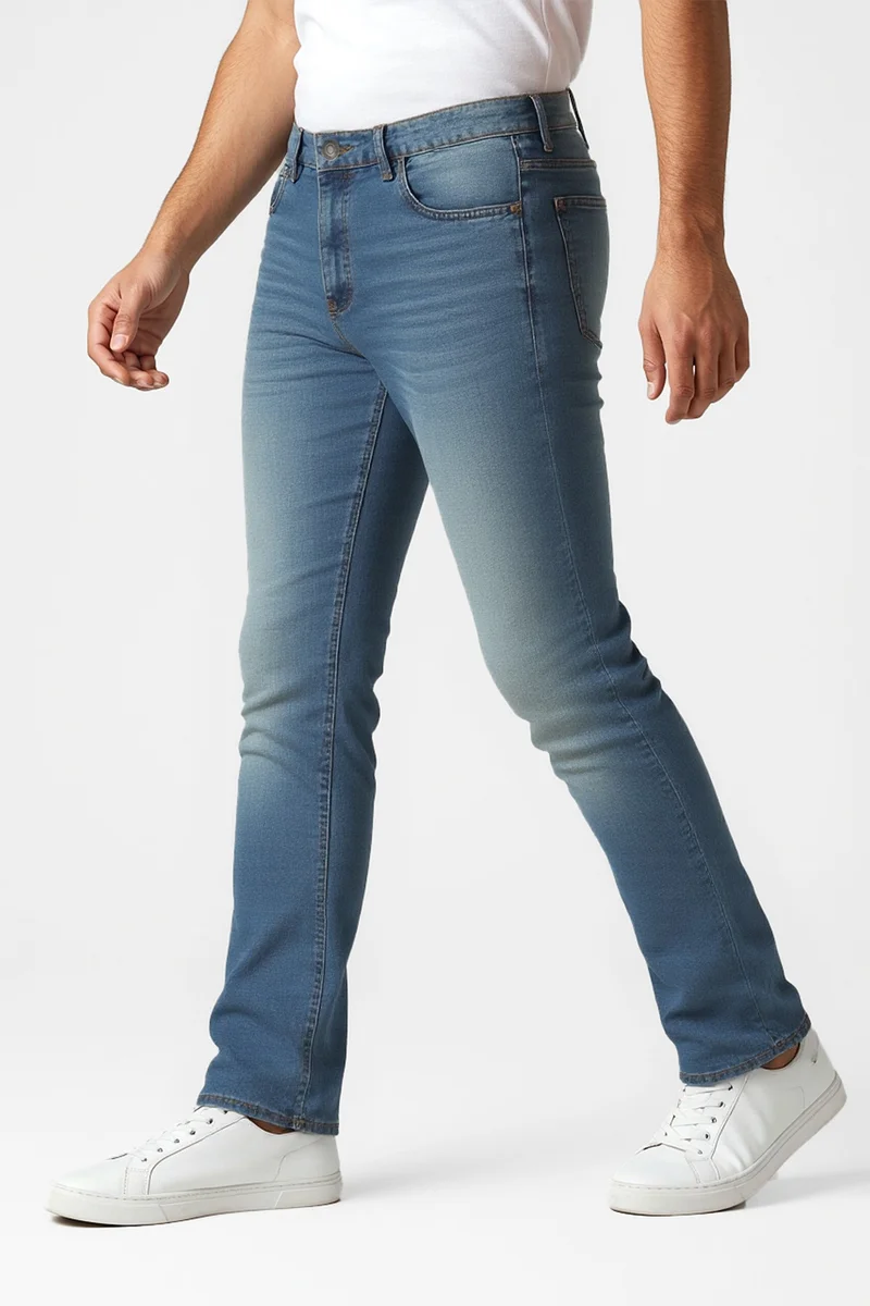 French Connection French Connection Men's Light Blue Faded Regular-Fit Jeans