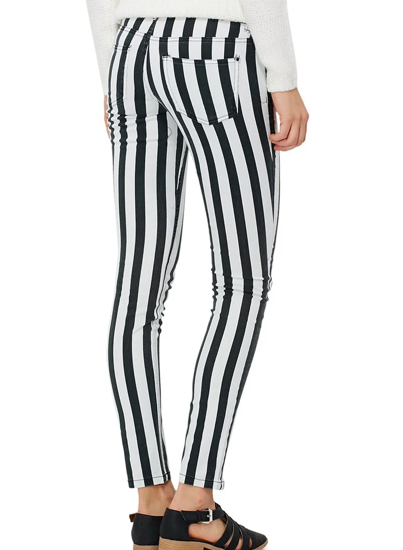 Lumière Timing Striped Skinny Jeans