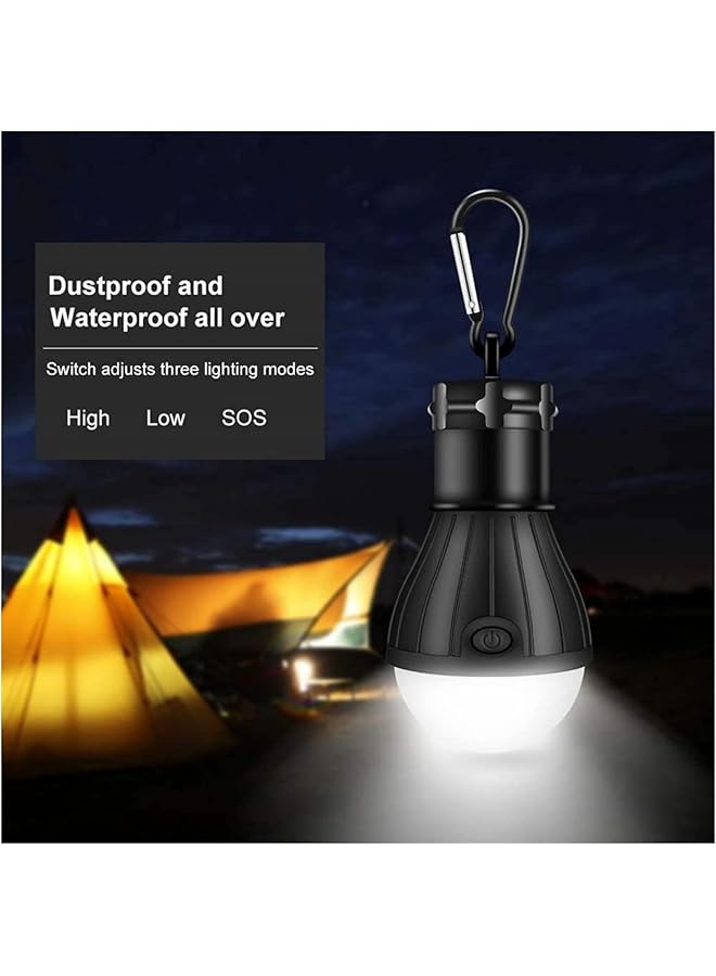 Bluejw Camping Light Tent Light Waterproof LED Camping Lantern Light Bulb Suitable for Hiking Camping Fishing Mountaineering Emergencies Pack of 3 (Color : Black) - Image 4