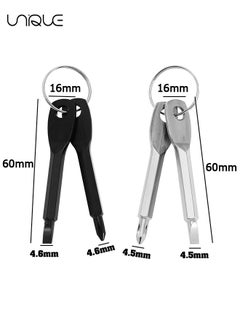Unique 2 Set Mini Keychain Screwdriver, Outdoor Portable Multifunction Screwdriver, Mens Keychain Tool  - Image 2