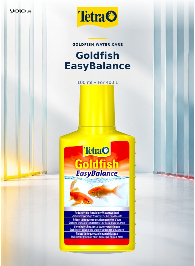 تترا Tetra Goldfish EasyBalance 100 مل مكيف مياه حوض السمك، يثبّت pH و KH لأحواض الأسماك الذهبية وأسماك الماء البارد، يقلل تكرار تغيير الماء، مياه صحية حتى 6 أشهر - Image 1