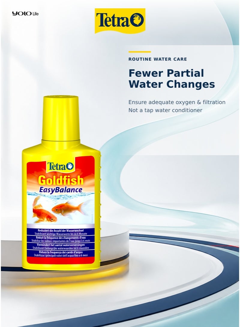 تترا Tetra Goldfish EasyBalance 100 مل مكيف مياه حوض السمك، يثبّت pH و KH لأحواض الأسماك الذهبية وأسماك الماء البارد، يقلل تكرار تغيير الماء، مياه صحية حتى 6 أشهر - Image 2