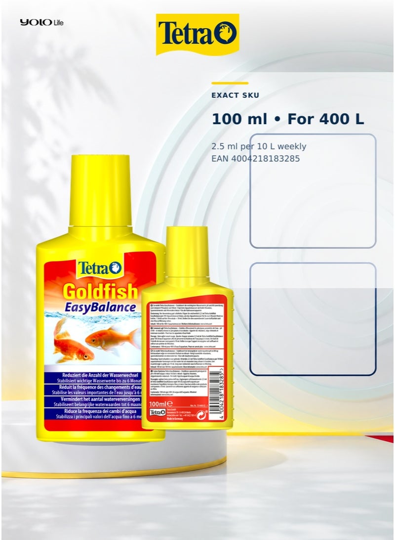 تترا Tetra Goldfish EasyBalance 100 مل مكيف مياه حوض السمك، يثبّت pH و KH لأحواض الأسماك الذهبية وأسماك الماء البارد، يقلل تكرار تغيير الماء، مياه صحية حتى 6 أشهر - Image 3