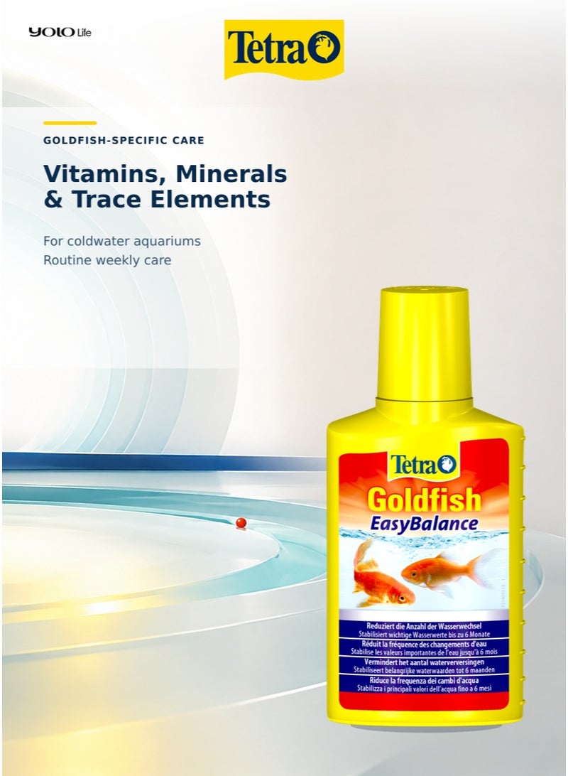 تترا Tetra Goldfish EasyBalance 100 مل مكيف مياه حوض السمك، يثبّت pH و KH لأحواض الأسماك الذهبية وأسماك الماء البارد، يقلل تكرار تغيير الماء، مياه صحية حتى 6 أشهر - Image 4