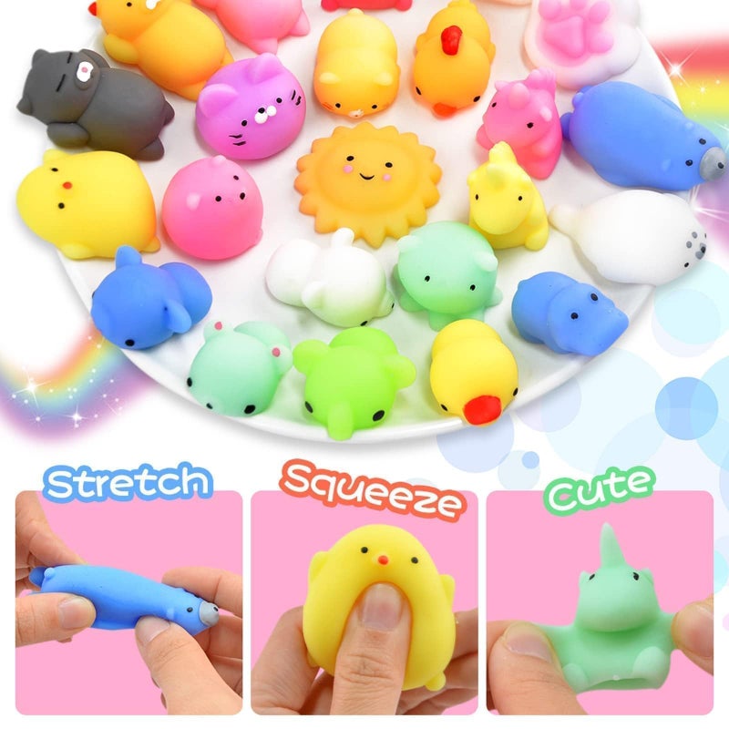 OCATO Squishies 40pcs Mochi Squishy Toys Party Favors for Kids Stocking Stuffers Mini Kawaii Squishy Treasure Box Toys for Classroom Prizes Fidget Toys Goodie Bag Christmas Easter Egg Fillers Gift for Kids - Image 2