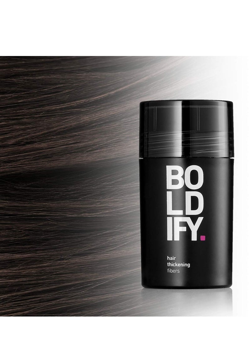 Boldify Superior Plant-Based Hair Thickening Fibers For Full Coverage – Completely Conceals Hair Loss, Thinning Areas, And Balding Spots With A Clump-Free, Seamless "Real Hair" Finish, Dark Brown (28G) - Image 2
