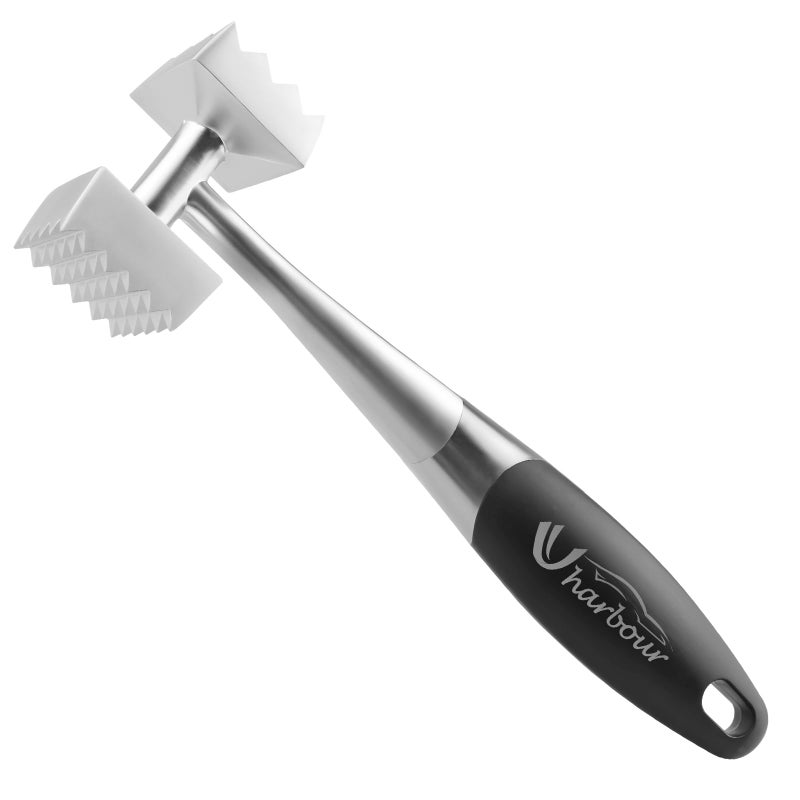 Uharbour Convenient Meat Tenderizer Hammer for Steak Chicken Fish Pork Good Grips Double Side Heavyweight Metal Meat Tenderiser Pounder Mallet Perfect Kitchen Tool