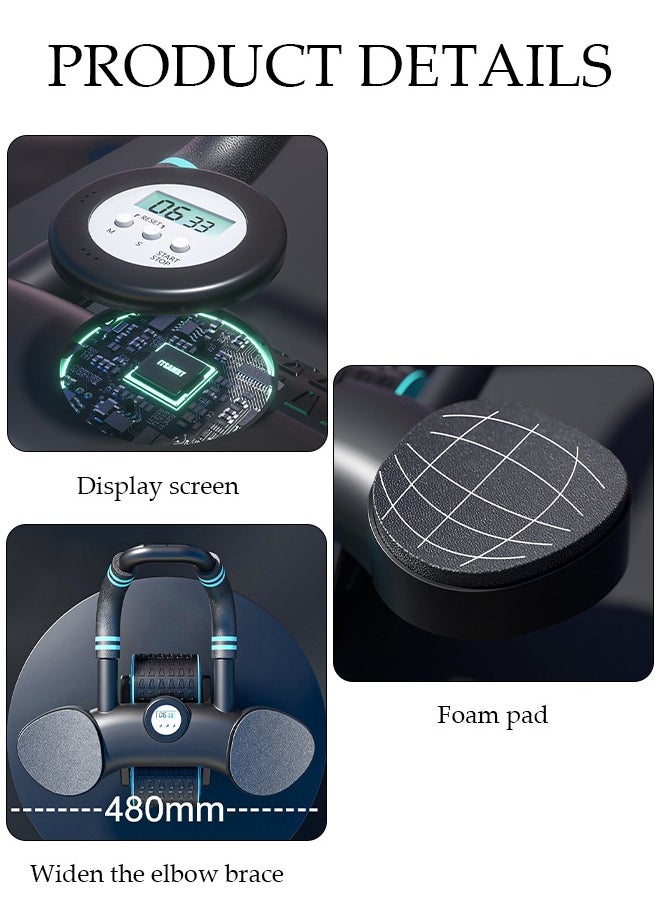 DUNISO - Automatic Rebound Abdominal Wheel Ab Roller Wheel with Automatic Rebound Assistance Resistance Springs Ergonomic Handle Abdominal Wheel Roller with Timer Holder Knee Pads Ab Wheel Roller - Image 1