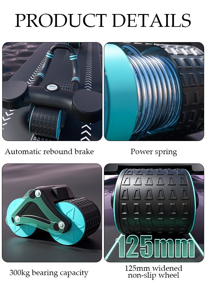 DUNISO - Automatic Rebound Abdominal Wheel Ab Roller Wheel with Automatic Rebound Assistance Resistance Springs Ergonomic Handle Abdominal Wheel Roller with Timer Holder Knee Pads Ab Wheel Roller - Image 1