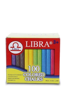 Libra Libra Dustless coloured Chalks |Smooth Writting Calcium Chalks Non Brittle 100 Pieces Box 