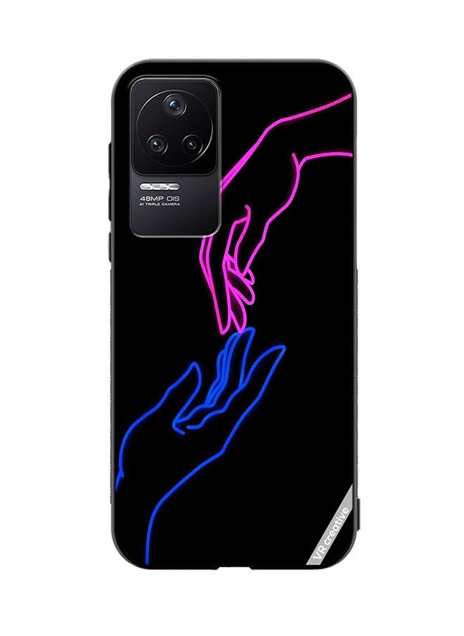 VR CREATIVE - Protective Case Cover For Xiaomi Redmi K40S Hands In Neon Lights Design Multicolour - Image 1