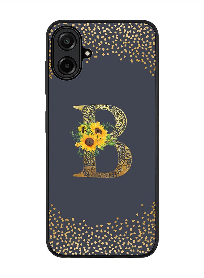 Stylizedd For Samsung Galaxy A07 4G Case,Slim fit Camera Protection, Shockproof Thin Phone cover  - Custom Floral Monogram - B  (Grey )