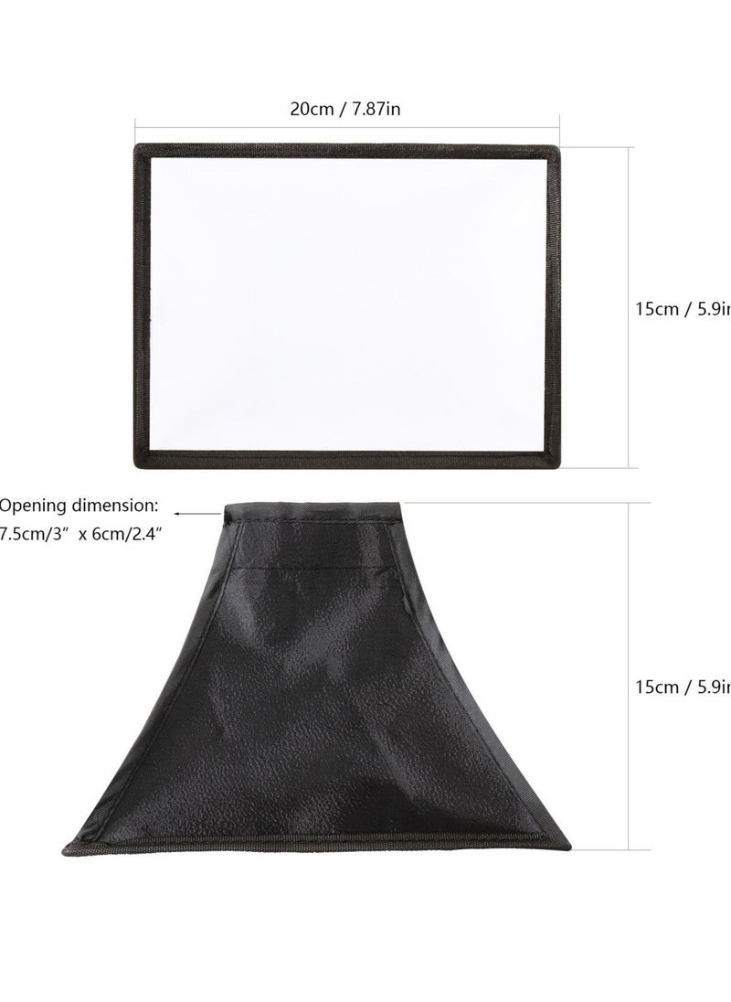 2 Pack Flash Diffuser Softbox Set Collapsible with Storage Pouch 8" Octagon and 8"x6" Rectangle Softboxes for Canon Nikon