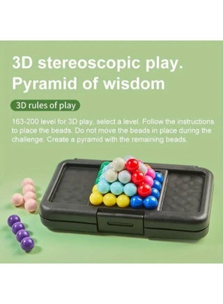 3D Brain Puzzle Logic Game with 200+ Challenges | Educational IQ Toy for Kids & Adults | Smart 2D & 3D Logic Puzzle Board Game for Problem Solving, Cognitive Skill Building & Mind Training | Fun Brain Teaser Travel Game Gift for Boys & Girls - view 3