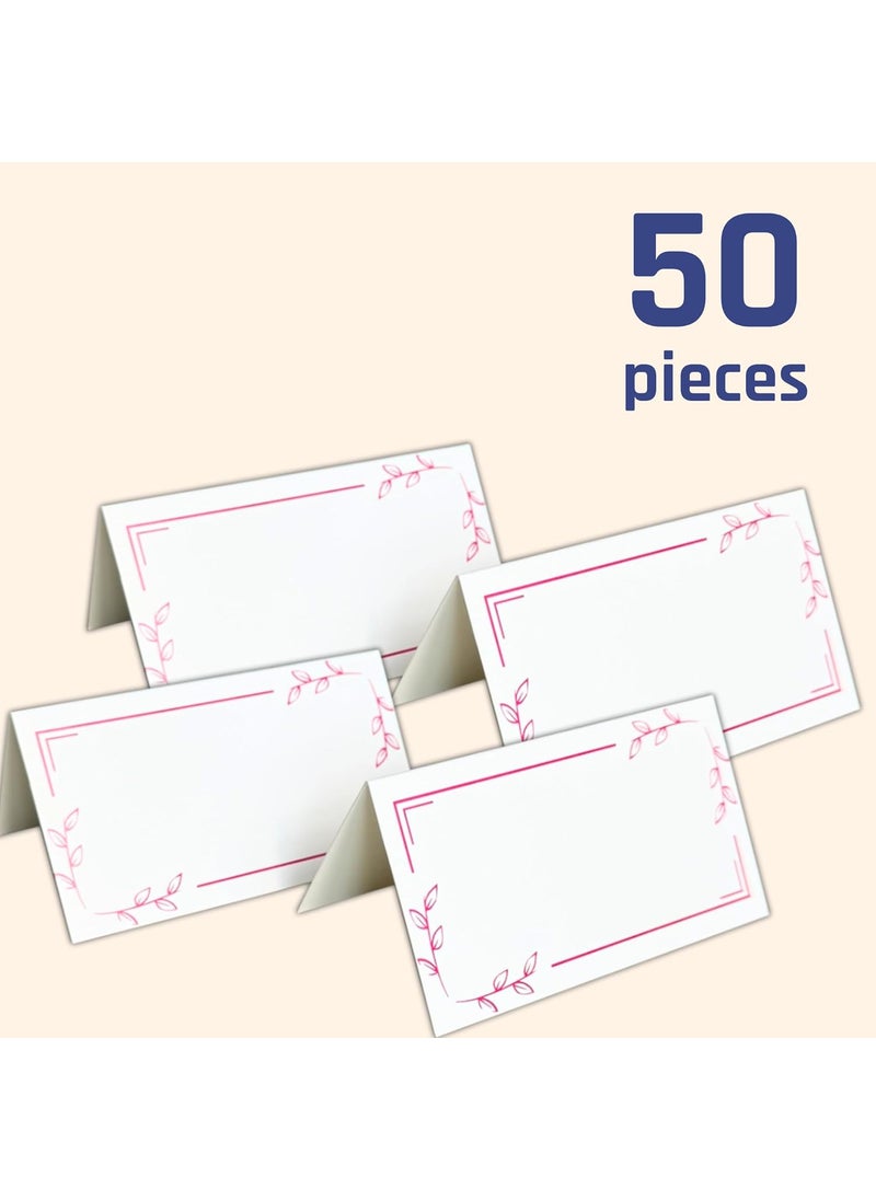 TownStix 50 Pieces  Name Place Cards for Table Setting  for Wedding Seating Food Buffet  Pink 35 x 2 inch  - Image 4