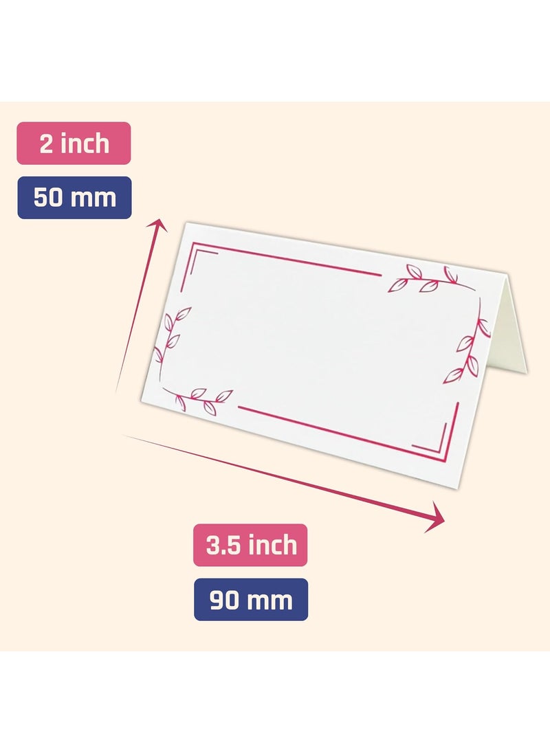 TownStix 50 Pieces  Name Place Cards for Table Setting  for Wedding Seating Food Buffet  Pink 35 x 2 inch  - Image 2