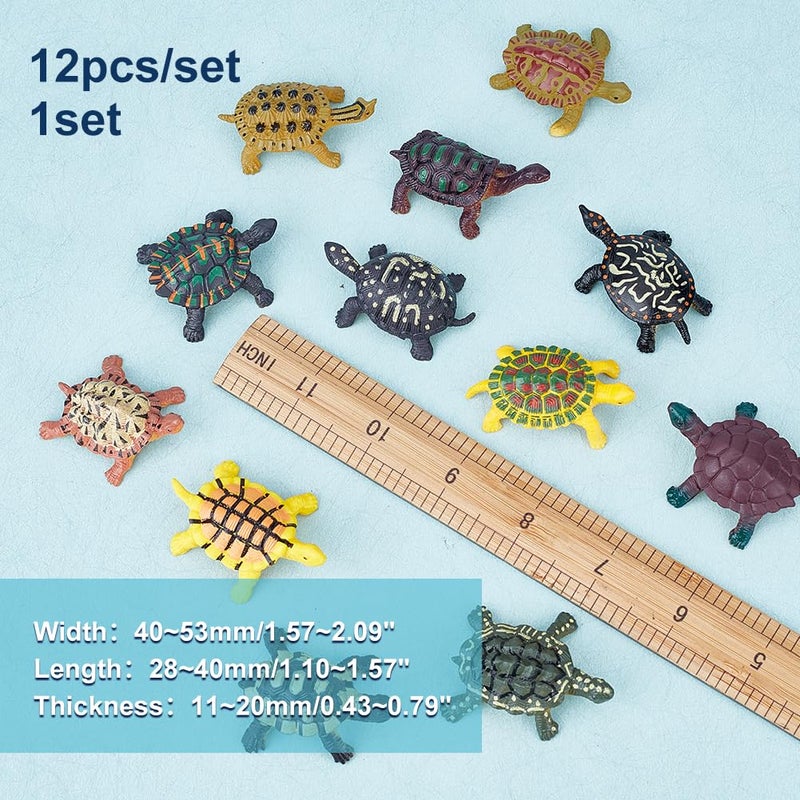 AHANDMAKER 12 Piece Sea Turtle Animal Figurines, Miniature Turtles for Micro Landscape, Fish Tank Decoration - Image 2