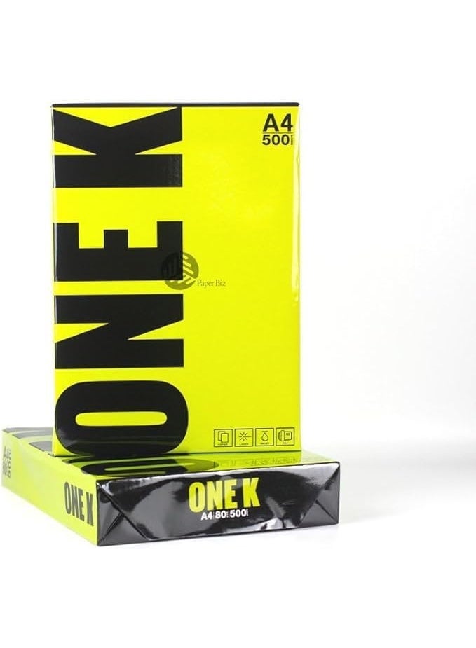 One K Premium A4 Copier Paper 80 GSM – 500 Sheets Smooth Finish Printing Paper for Laser & Inkjet Printers - Image 2