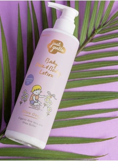 Just Gentle Organic Baby Face & Body Lotion - 97% Natural Ingredients, Hydrating Shea Butter & Aloe Vera, Lavender Scent, 200ml  - Image 3