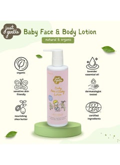 Just Gentle Organic Baby Face & Body Lotion - 97% Natural Ingredients, Hydrating Shea Butter & Aloe Vera, Lavender Scent, 200ml  - Image 4