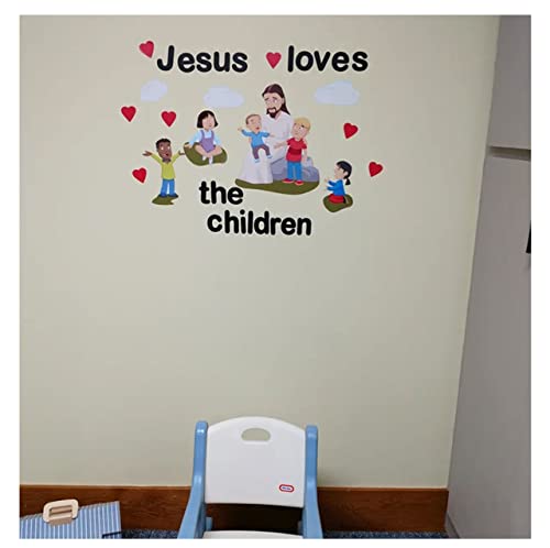 Create-A-Mural Kids Wall Decals for Church Classroom Decoration Nursery Wall Art Decor Stickers Christian Bible Verse Kids Ministry Room Vinyl Peel n Stick (Jesus Loves Kids) - Image 4