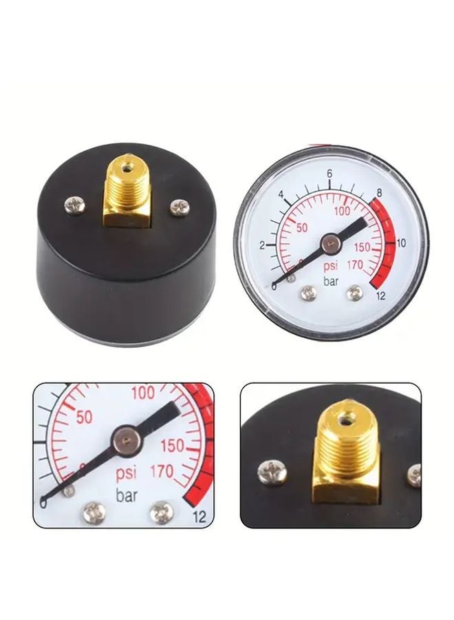 1 مقياس ضغط هواء هيدروليكي هوائي لضغط السوائل 0-12 بار 0-170 رطل/بوصة مربعة مع قراءة سهلة على القرص - Image 5