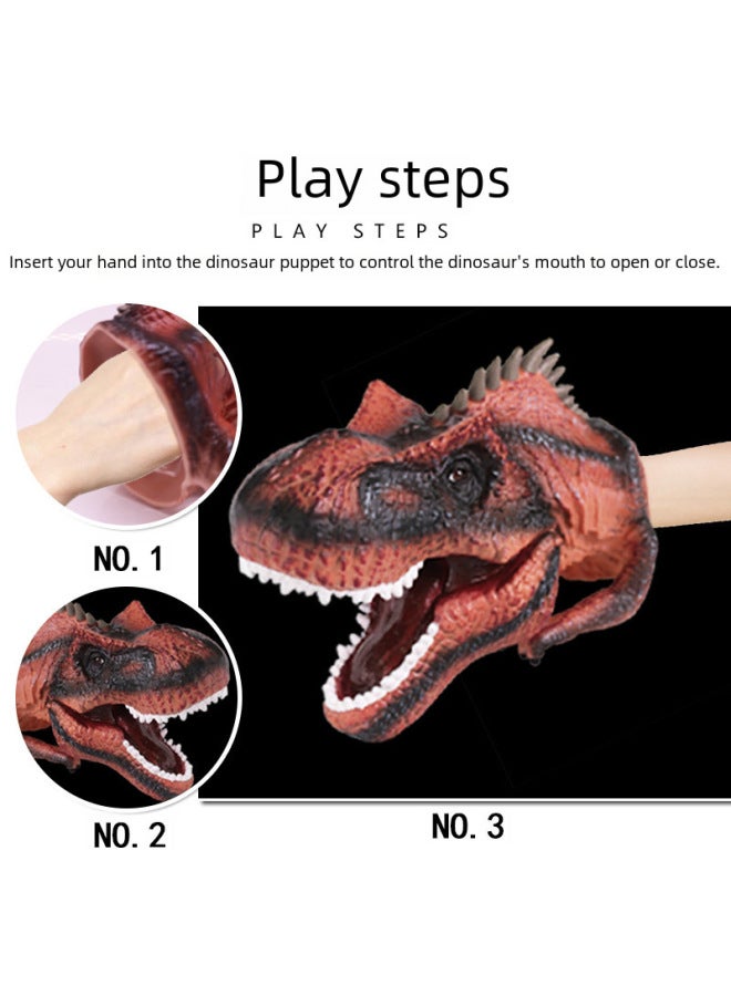 Loquat Frightful Dinosaur Toy For  Quick And Fearsome Dragon Hand Puppet Model Supplies For Motorcycle Fans-Color:10 Inch Double Crown Dragon (250g) - Image 3