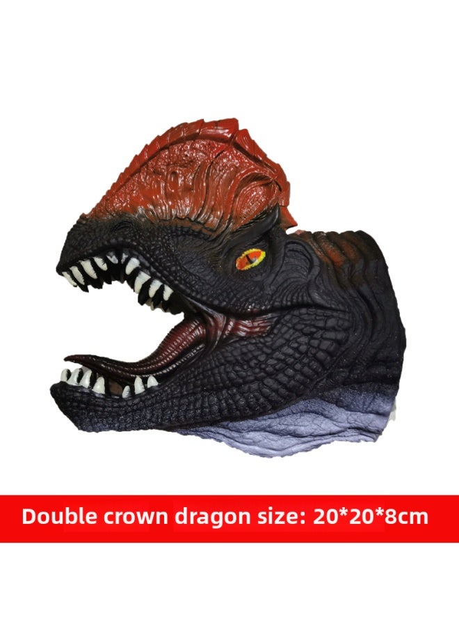 Loquat Frightful Dinosaur Toy For  Quick And Fearsome Dragon Hand Puppet Model Supplies For Motorcycle Fans-Color:10 Inch Double Crown Dragon (250g) - Image 1