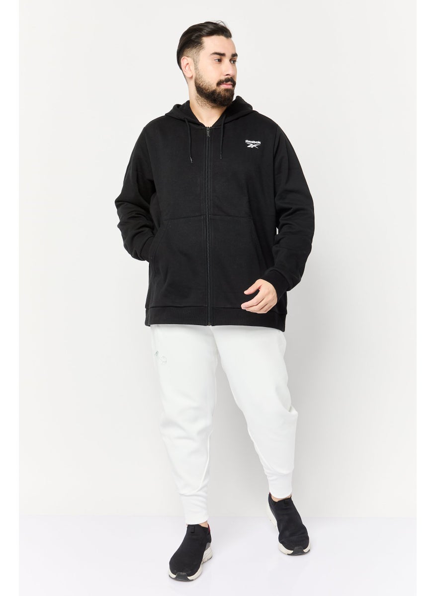 Reebok Men Sportswear Fit Long Sleeve Running Hoodie, Black  - Image 3