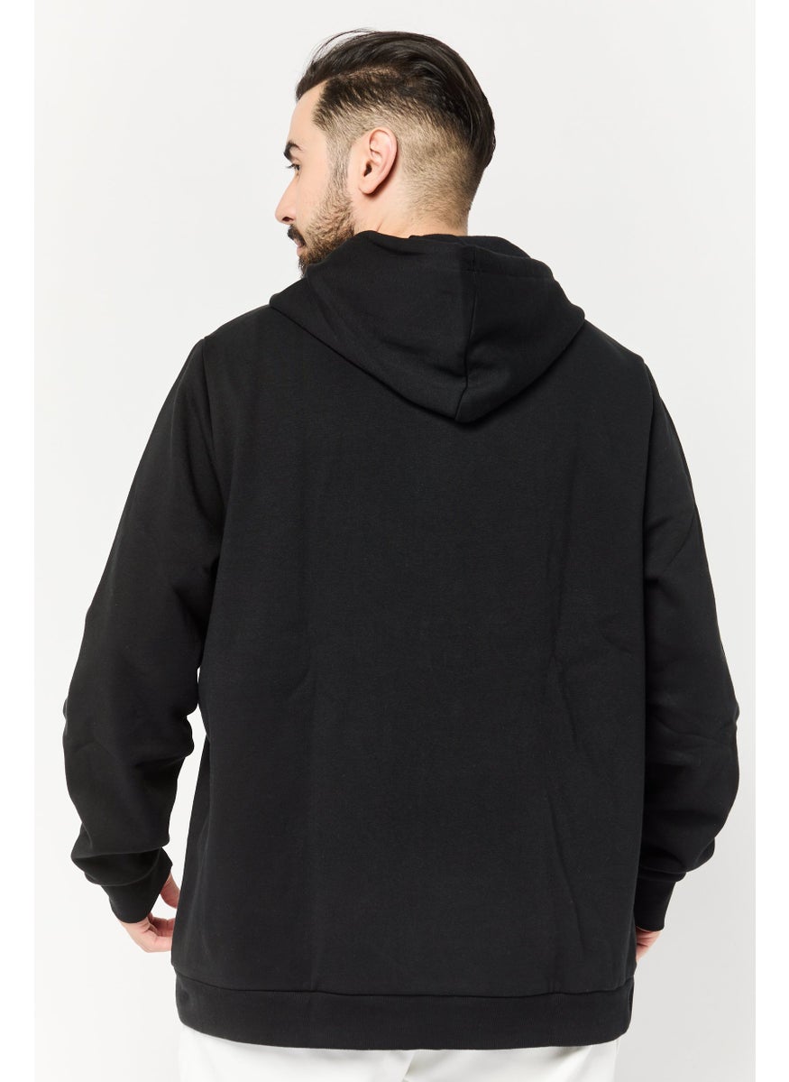 Reebok Men Sportswear Fit Long Sleeve Running Hoodie, Black  - Image 2