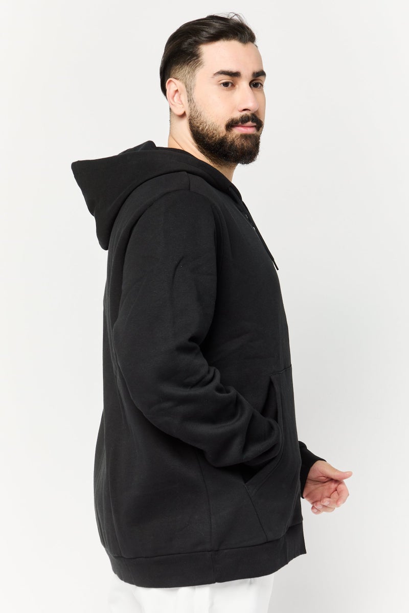 Reebok هودي رياضي للرجال بأكمام طويلة، أسود - Image 4