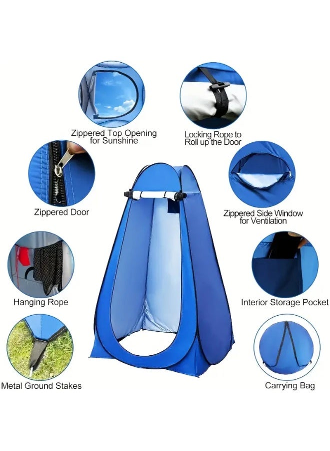 Oakura Pop-Up Toilet Tent – Portable Privacy Shelter in Blue - Image 2